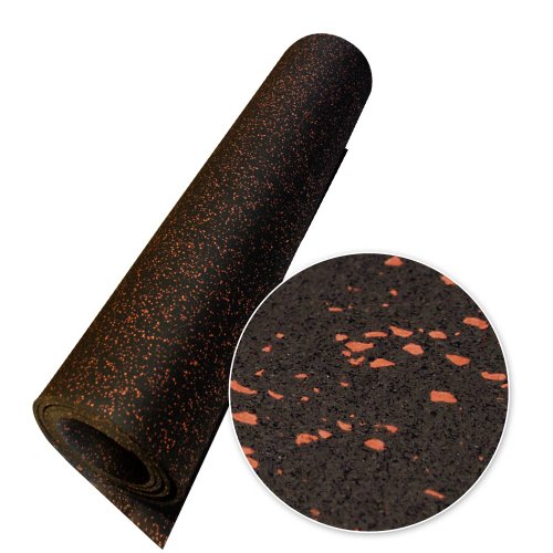 Rubber-Cal Elephant Bark Rubber Flooring - 3/16" Thick - color: Red Dot, size: 54"L x 48"W x 0.2"Th