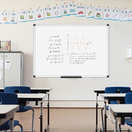 VIZ-PRO Dry Erase Board/Wall Mounted Whiteboard, 36 x 24 Inches - size: 36"W x 24"H