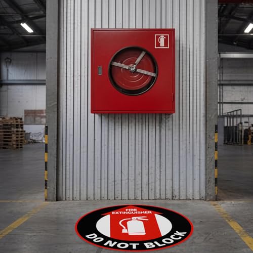 10 Pcs Fire Extinguisher Do Not Block Stickers, Warehouse