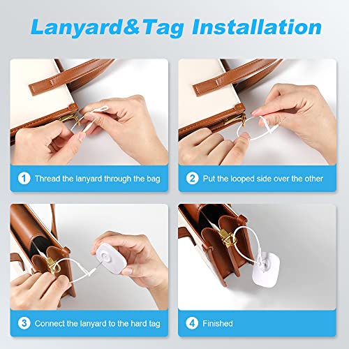 1000Pcs 8.2Mhz RF Security Clothing Tags White Retails EAS Clothes Tag with 1000 Pins and 200 Lanyards - style: 1000 White Tags + 200 Lanyards