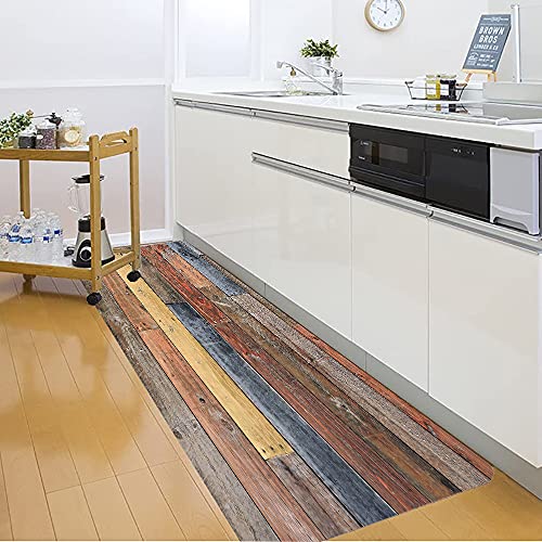 Bathroom Anti-Slip Bath Mat Retro Series Wooden Board 47x17 Inches - color: Wood Grain, size: 1'5" x 3'11" (Rectangular)