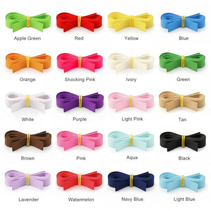 QingHan Grosgrain Ribbon 3/8 Inches 40 Yards (20 Colors x 2yards) - color: Multi