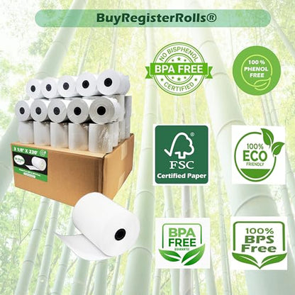Phenol Free Thermal Paper (500 Rolls) 3 1/8 x 230 Receipt Rolls fits all Clover POS Cash Register Printers, Star Micronics SCP700 TSP100 TSP300 TSP400 (BPA & BPS Free) from BuyRegisterRolls - size: Pack of 500, style: Phenol Free Thermal