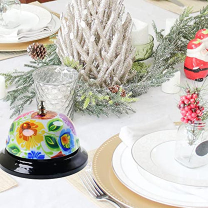 Call Bell Desk Service Bell Ding for Restaurant Hotel Room Kitchen Party Office Elderly Large White Pattern Bell,3.3 inch - color: White- Pattern