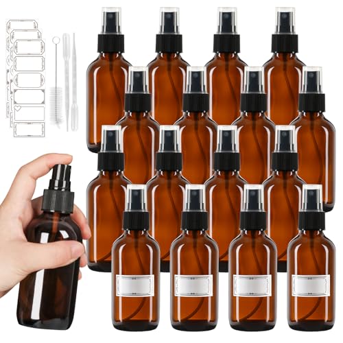 Jaisie.W 4 oz Glass Spray Bottles with Fine Mist Sprayer 16 Pack - color: 16 Pack, size: 4 fl.oz