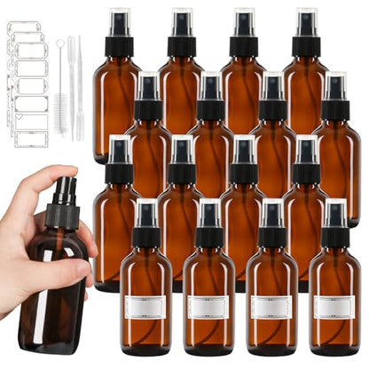 Jaisie.W 4 oz Glass Spray Bottles with Fine Mist Sprayer 16 Pack - color: 16 Pack, size: 4 fl.oz