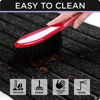 ubdyo Extra Durable Door Mat Outside Entrance (30" x 17", Bright Black) - color: Bright Black, size: 30" x 17" (Rectangular)