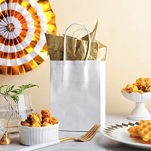 AWELL Mini White Paper Bag with Handle, 6x4.5x2.5 inch, Pack of 24 - color: 6x4.5x2.5,small size,white