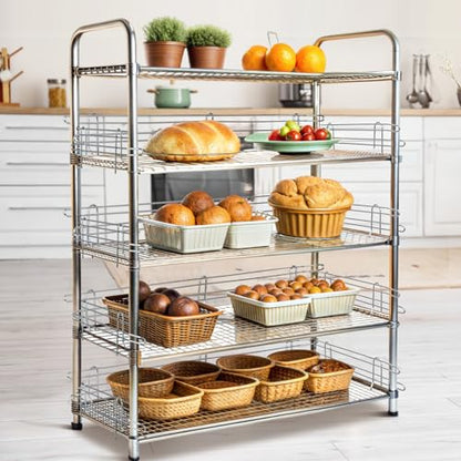 MorningRo 4 Pcs Silver Chrome Wire Shelf Ledge, 18" L x 5" H - color: Silver, size: 18" L X 5" H