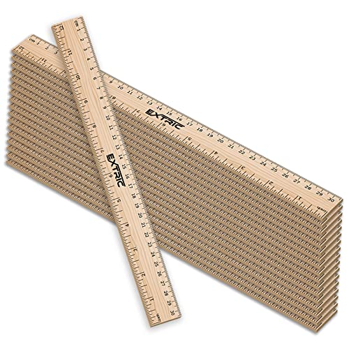 EXTRIC Rulers 12 Inch Bulk for Classroom 25 PK Wooden Ruler for Kids