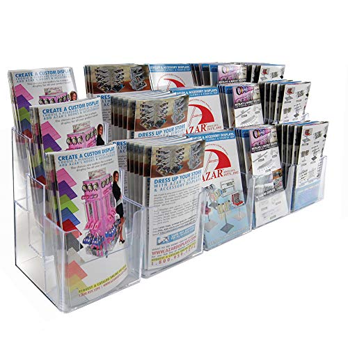 Azar Displays 252819 Three-Tier 15-Pocket Trifold Brochure Holder, Acrylic - size: 3 Tier 15 Pocket