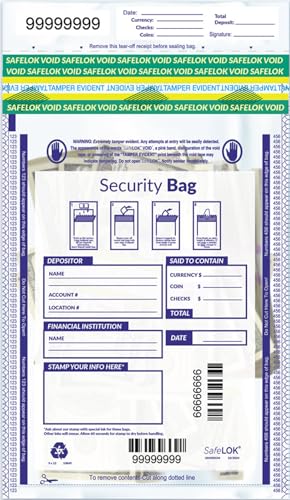 9 x 12 Single Pocket Clear Plastic Bank Deposit Bag 1,000 bags