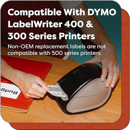Replacement for DYMO 30346 (12 Rolls, 7200 Labels) 1/2" X 1 7/8" - size: 1/2" X 1-7/8" - 30346