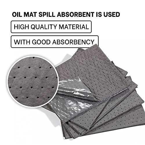 ATERET Oil Mat I Extra Strength Sorbent Lightweight Dimpled Bonded Absorbent Pad I 16" x 18" I 200 Universal Absorbing Pads I Grey - size: 1 Pack (Bag of 200)