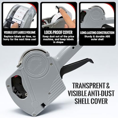 2 Pack Pricing Gun Price Tag Gun Price Label Gun with Labels for