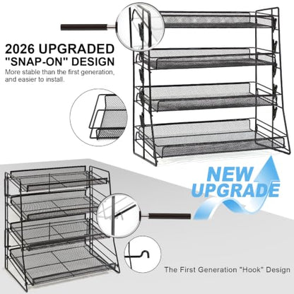 CyDuan Candy Display Rack with10 Clips, Snack Organizer for Countertop - color: Black Mesh with Chips