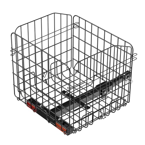Happybuy Scooter Rear Basket, Folding Heavy - Duty Metal Wire Cargo Basket, Fits 1 - inch Receiver, Compatible with Most Golden, Drive & Pride Mobility Scooters