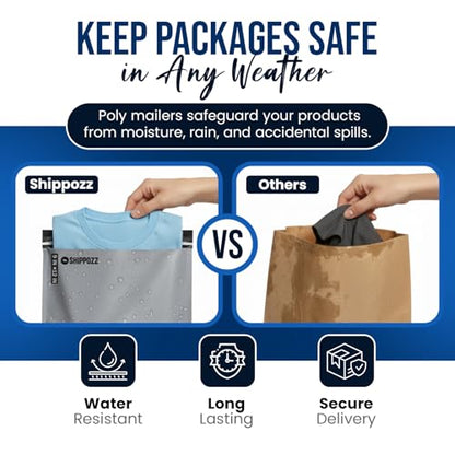 Shippozz 9x12 Poly Mailers 100 Pack, Durable Waterproof Polymailers for Shipping Clothes, Self Seal Mailing Bags for Small Business Packaging Supplies, Mailing Envelopes for Books, and Accessories - size: 9 x 12 (100pcs)