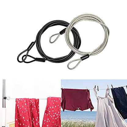 100CM/3.3ft 3mm Outdoor Travel Security Cable Lock,Braided Steel Coated Safety Cable Luggage Lock,Safety Cable Wire Rope Double Loop Lightweight GOMRQING (2 Pack) - size: 3.3FT-2 Pack