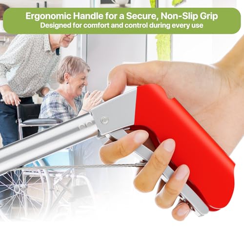 50" Foldable Grabber Reacher Tool, Extra Long 3 Fold Reaching Aid for Seniors, Heavy-Duty Trash Picker Upper & Litter Pickup Tool for Home & Garden - size: 50 Inch Red