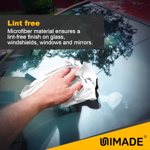 UNIMADE Shop Rags, 100 Sheets Microfiber Cleaning Cloth - color: White