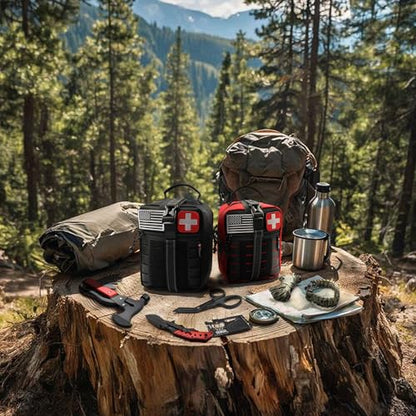 Survival First Aid Kit, 190 Pcs Survival Gear and Medical Supplies, Military IFAK EMT Molle Tactical Pouch for Outdoor, Camping, Hiking, Car, Vehicles and More