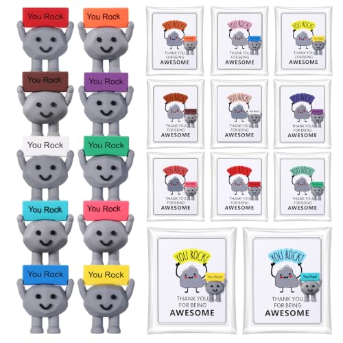 Gejoy 100 Sets You Rock Mini Figures Rubber Toys with Positive Cards - style: Rock