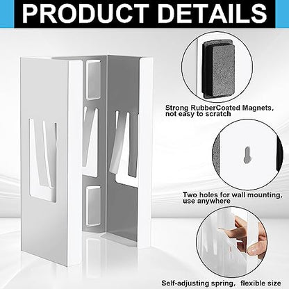 Lounsweer 2 Pcs Magnetic Glove Box Holder Wall Mount Dispenser, White - color: White