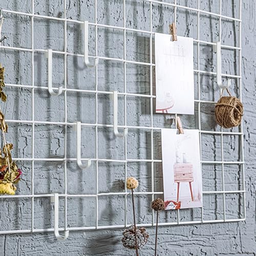 20 pcs J Grid Wall Picture Hooks, Hanging Sink Grid Hooks, Aluminum Pot Racks for Retail, Displaying Photos, Art Exhibits, Paintings, Convenience Stores (Sliver) - color: sliver