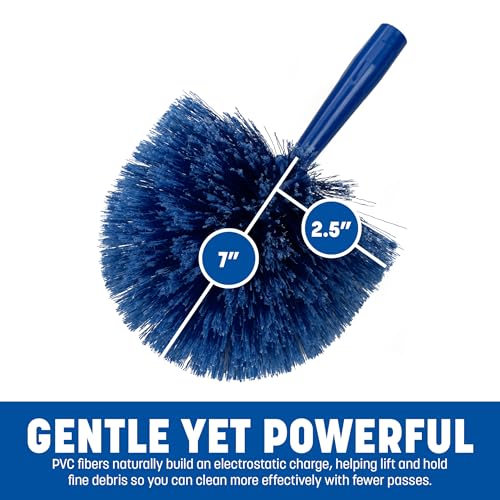 Sparta Round Duster Head, Soft Flagged Bristles, 9 Inch, Blue