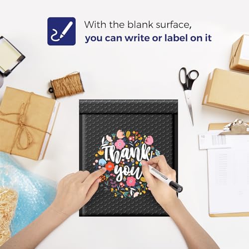 Fuxury Black Bubble Mailers 8.5x12" Padded Envelopes 100 Pack Bulk - color: Black, size: 8.5x12" 100PC