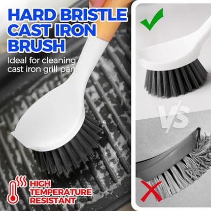 Holikme 6 Pack Dish Brush with Bottle Brush Scrub Brush Straw,Gray