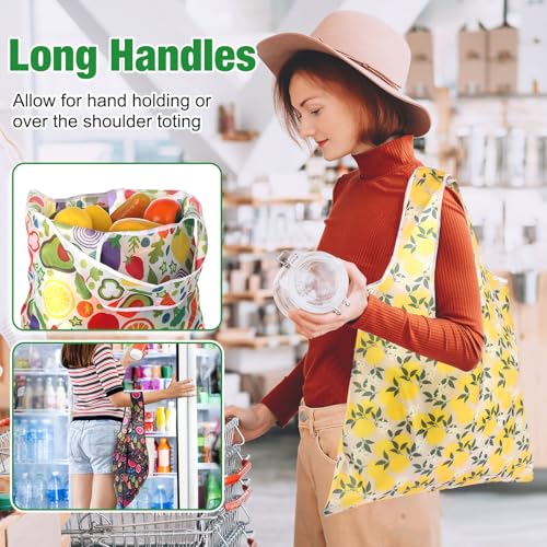 Eccliy 24 Pcs Reusable Grocery Bags Shopping Bags Foldable, Fruits Style - style: Fruits Style