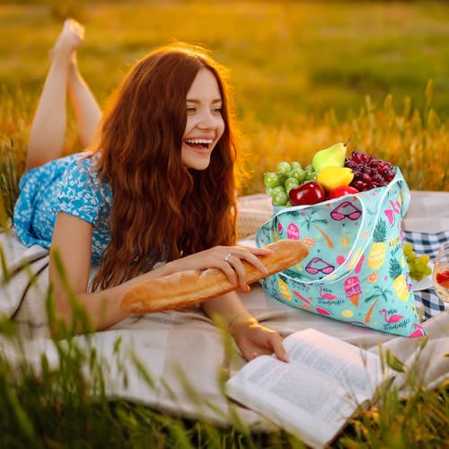 Weewooday 18 Pcs Grocery Bags Foldable Reusable Shopping Bags Washable Nylon Bag for Farmers Market Groceries - style: Lovely Style