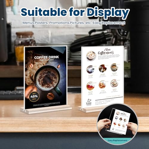 Acrylic Sign Holder, 5x7, 15 Pack Vertical Clear Table Menu Display, Double Sided, Plastic Stand, Suitable for Restaurants, Office, Store, Fair - color: Vertical 15 Pack 5x7