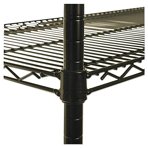 Alera ALE Industrial Heavy-Duty Wire Shelving Starter Kit, 4-Shelf, 36w x 24d x 72h, Black - color: Black, size: 36w x 24d x 72h