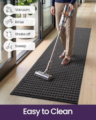DEXI Hallway Runner Rug 24x72, Non Slip Runner Rugs Washable, Dark Grey - color: Dark Grey, size: 24'' x 72''(Runner)