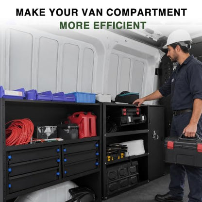 Cargo Van Shelving for Compact Cargo Van, 42" W x 43" H x 13" D