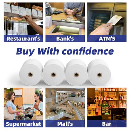 30 Rolls 3 1/8 x 230 Thermal Paper Receipt Rolls 55 GSM Premium Quality Thick paper For POS Cash Register BPA Free-Methdic - style: 30 Rolls
