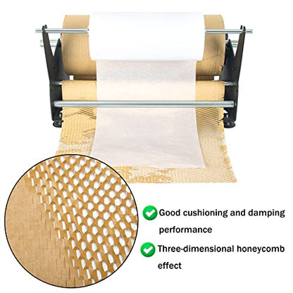 Honeycomb Packing Paper Roll Dispenser for Packaging, Improve Packing Efficiency, Kraft Wrapping Paper Holder Manual Machine for Small Business(Dispenser only)