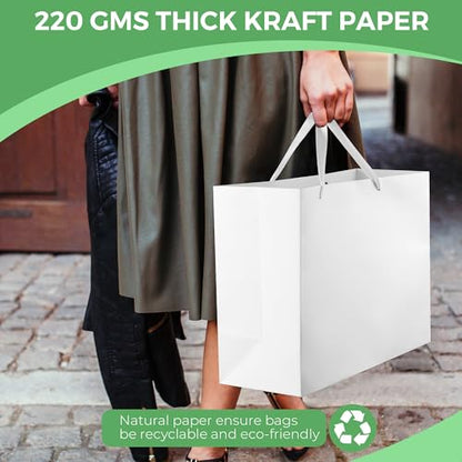 MOXARYSU White Gift Bags With Handles: 16x6x12 Inch 24pcs Extra Large White Paper Gags Bulk For Party Shopping Birthday Wedding - color: XL-24-White