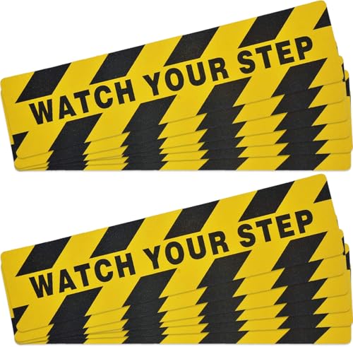 ONTWIE 12 Pack Watch Your Step Sticker, 6in x 24in Watch Your Step Sign - size: 6" x 24" / 12 pieces