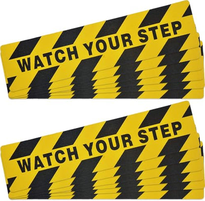 ONTWIE 12 Pack Watch Your Step Sticker, 6in x 24in Watch Your Step Sign - size: 6" x 24" / 12 pieces