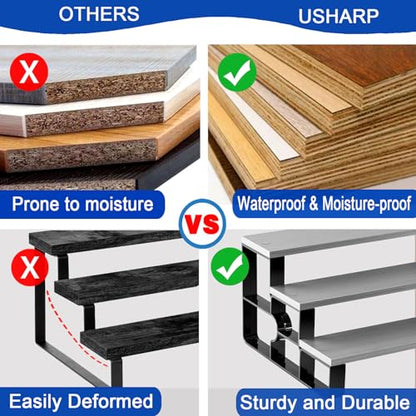 3 Tier Wooden Perfume Organizer, Makeup & Skincare Display Stand Bathroom - color: White, size: 3 Tiers-width=11.2"