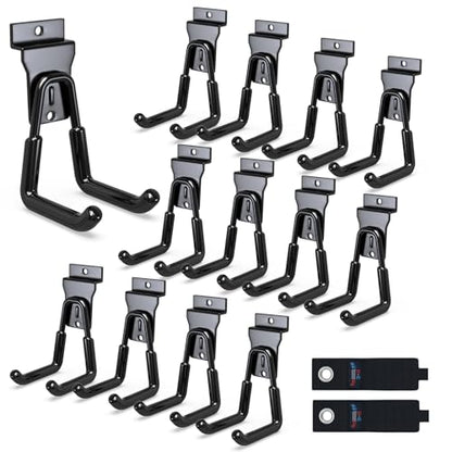 3-H Slatwall Hooks, 12 Pack 4.7" U-Shaped Heavy Duty Slatwall Accessories - color: Black, size: 12