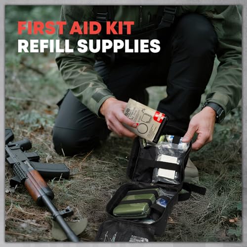 2Pcs Chest Seal Non-Vented, 6" Round Sterile Occlusive Adhesive Dressing, Emergency Trauma First Aid Supplies, IFAK Refill & Medical Supplies for Sucking Chest Injuries & Gunshot (2Pcs)
