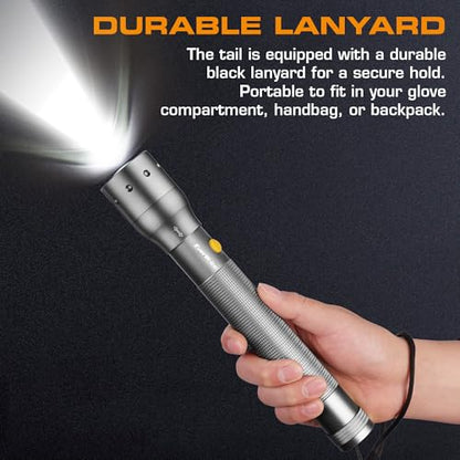 EverBrite Tactical Flashlight, 900 Lumen Zoomable, 3 Light Modes - color: Gray, size: Large