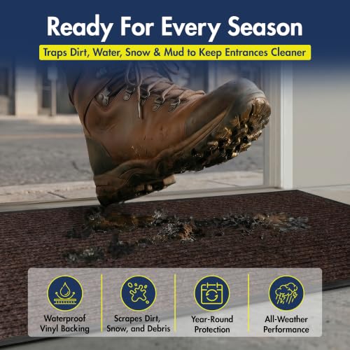 Notrax 109 Industrial Door Mat, 2' x 3' Brown, Made in the USA - color: Brown, size: 2' x 3' (Rectangular)