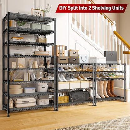 REIBII 8 Tier Metal Shelving, Adjustable & 75" H Space Saving, for Kitchen - size: 【8 Tier】75"H X 35"W X 14"D
