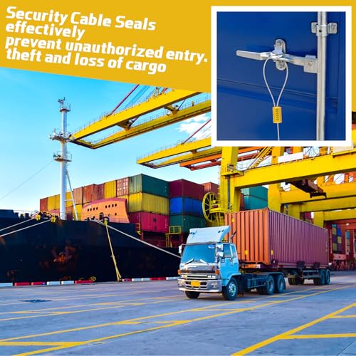 Nuogo 200 Pcs Yellow Steel Security Cable Seals - color: Yellow